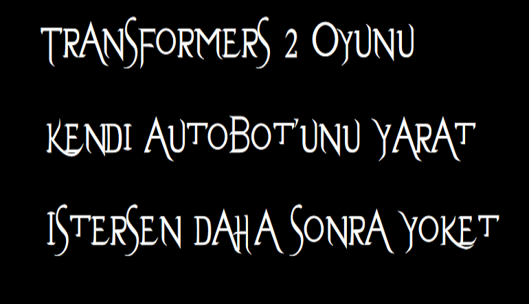 Transformers Tasarla Oyunu